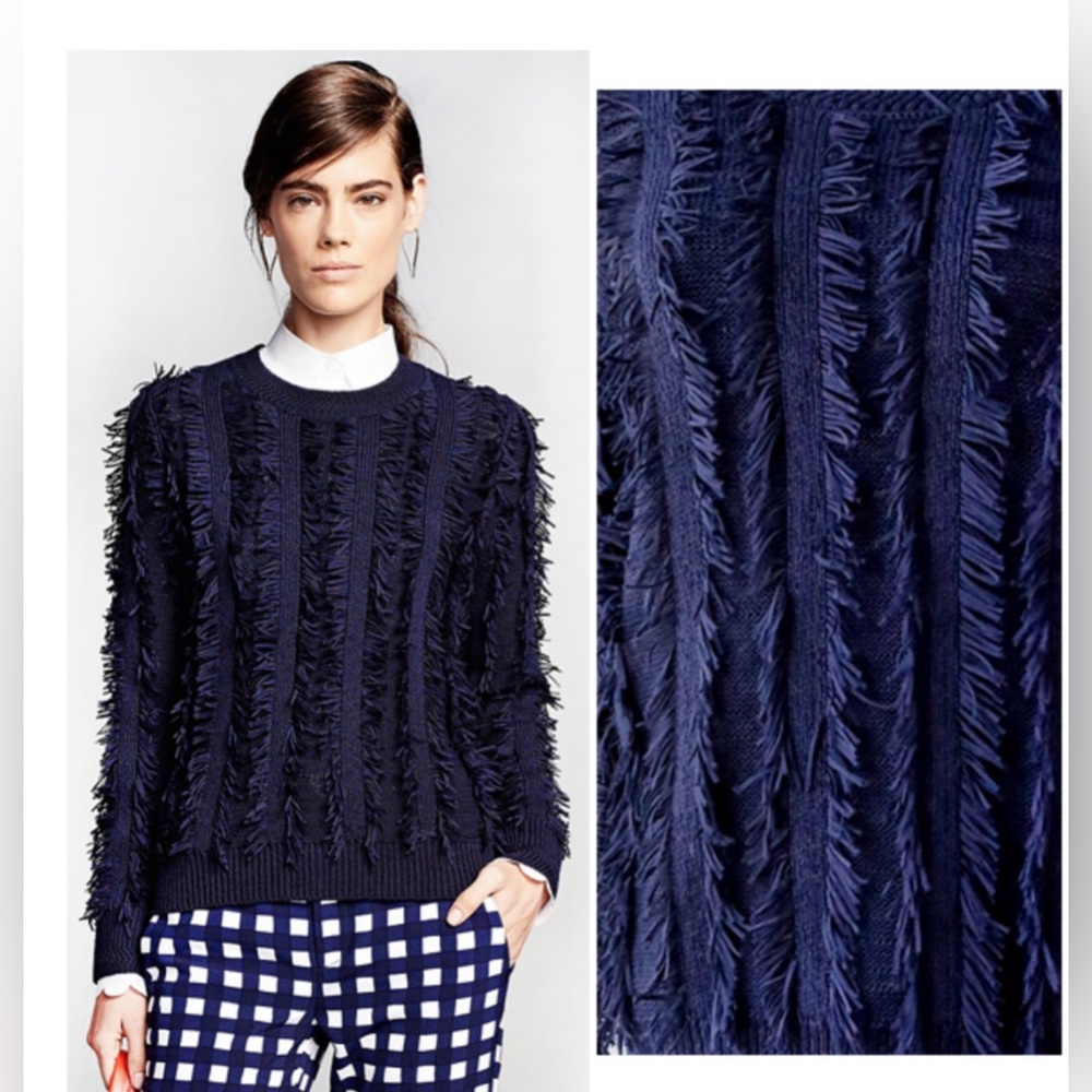 NWT- Limited Edition Banana Republic Navy Fringe Sweater
